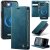 CaseMe iPhone 16E 2-in-1 Magnetic Wallet Case – Wireless Charging & RFID Blocking Blue