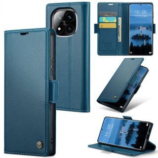 CaseMe Xiaomi Redmi Note 14 Pro 4G Wallet RFID Blocking Magnetic Buckle Case Blue