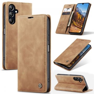 CaseMe Samsung Galaxy A16 5G Wallet Magnetic Suede Leather Case Brown