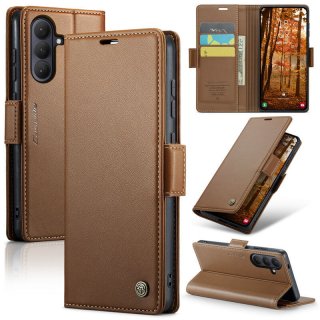CaseMe Samsung Galaxy S26 Plus Wallet RFID Blocking Magnetic Buckle Case Brown