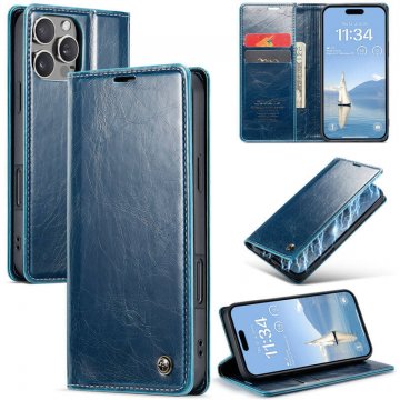 CaseMe iPhone 16 Pro Luxury Wallet Magnetic Case Blue