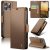 CaseMe iPhone 16 Pro Max Wallet RFID Blocking Magnetic Buckle Case Brown