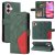 For iPhone 16 Dual-Color Splicing Wallet Magnetic Stand Case Green