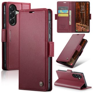 CaseMe Samsung Galaxy A57 Wallet RFID Blocking Magnetic Buckle Case Red