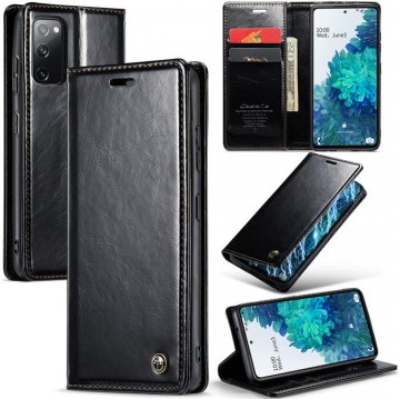CaseMe Samsung Galaxy S23 Ultra Retro Flip Leather Wallet Case Black
