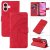 For iPhone 16 Imprinted Line Wallet Magnetic Kickstand Case Red