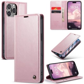 CaseMe iPhone 16 Pro Luxury Wallet Magnetic Case Pink