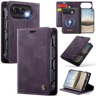 CaseMe iPhone Duo Detachable Magnetic Wallet Case with N52 Magnets, RFID Blocking & Wireless Charging Purple