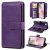 For iPhone 16e Wallet 10 Card Slots Kickstand Leather Case Purple