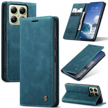 CaseMe Xiaomi 14T Wallet Magnetic Suede Leather Case Blue