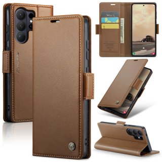 CaseMe Samsung Galaxy S26 Ultra Wallet RFID Blocking Magnetic Buckle Case Brown
