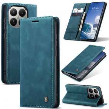 CaseMe Xiaomi 15T Wallet Magnetic Suede Leather Case Blue