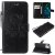 iPhone 12 Pro Max Embossed Tree Cat Butterfly Wallet Stand Case Black