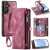 CaseMe Samsung Galaxy S26 2-in-1 Magnetic RFID Wallet Case with Wireless Charging & Wrist Strap Red
