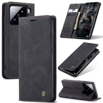 CaseMe Xiaomi 15 Wallet Magnetic Suede Leather Case Black