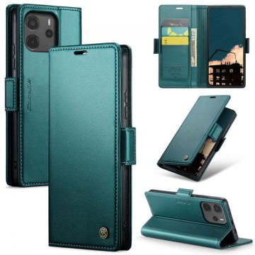 CaseMe Xiaomi Redmi Note 14 4G Wallet RFID Blocking Magnetic Buckle Case Green