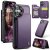 CaseMe iPhone 16 RFID Blocking Card Holder Kickstand Case Purple