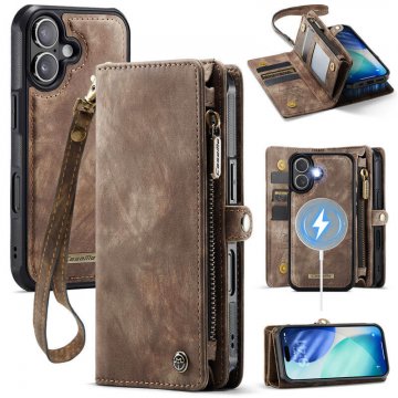 CaseMe iPhone 17 2-in-1 Magnetic Wallet Case with MagSafe & RFID Blocking Coffee