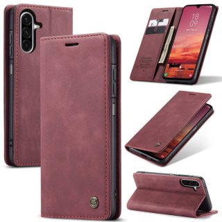 CaseMe Samsung Galaxy A17 Wallet Magnetic Suede Leather Case Red