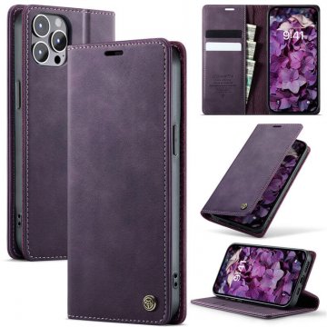 CaseMe iPhone 12 Pro Max Magnetic Wallet Case with RFID Blocking Purple