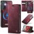 CaseMe Samsung Galaxy S23 Plus 2-in-1 Magnetic Wallet Case – Wireless Charging & RFID Blocking Red