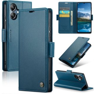 CaseMe Samsung Galaxy A06 Wallet RFID Blocking Magnetic Buckle Case Blue