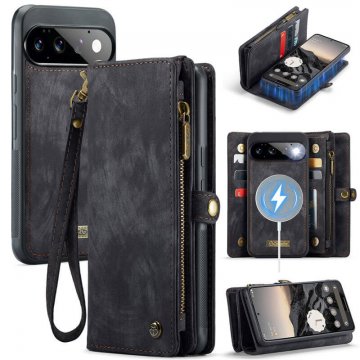CaseMe Google Pixel 11/Pixel 11 Pro 2-in-1 Magnetic Wallet Case with Wrist Strap, RFID-blocking & Wireless Charging Black