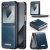 CaseMe Samsung Galaxy Z Flip6 Retro PU Leather Case Blue