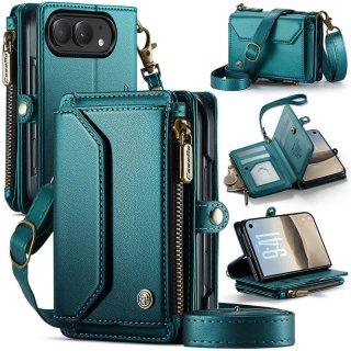 CaseMe iPhone Duo Crossbody Wallet Case with 6 Card Slots, RFID Blocking & Wireless Charging Green