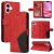 For iPhone 16 Dual-Color Splicing Wallet Magnetic Stand Case Red