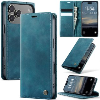 CaseMe iPhone 17 Pro Max Magnetic Wallet Case with RFID Blocking Blue