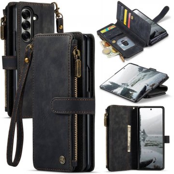 CaseMe Samsung Galaxy Z Fold8 Ultra Wallet Case with Zipper Pocket & Wireless Charging Black
