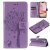 For iPhone 16 Plus Cat Tree Embossed Pattern Wallet Magnetic Case Lavender