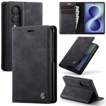 CaseMe Samsung Galaxy Z Fold8 Magnetic Wallet Case with RFID Blocking Black