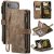CaseMe iPhone Air Wallet Kickstand Case with Wrist Strap Coffee
