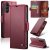 CaseMe Samsung Galaxy S26 Plus Wallet RFID Blocking Magnetic Buckle Case Red