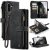 CaseMe Samsung Galaxy A17 Wallet kickstand Case with Wrist Strap Black