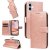 For iPhone 16 Plus Butterfly Embossed Wallet Kickstand Case Rose Gold