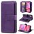 For iPhone 16 Wallet 10 Card Slots Kickstand Leather Case Purple