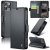 CaseMe iPhone 16 Pro Max Wallet RFID Blocking Magnetic Buckle Case Black