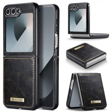 CaseMe Samsung Galaxy Z Flip6 Retro PU Leather Case Coffee