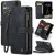 CaseMe iPhone 16 Wallet Kickstand Case with Wrist Strap Black