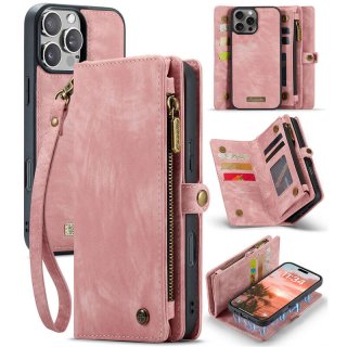 CaseMe iPhone 16 Pro Max Wallet Case with Wrist Strap Pink