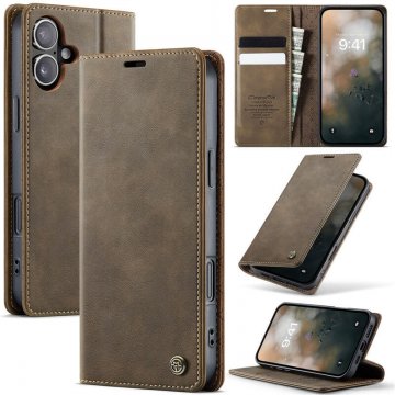 CaseMe iPhone 17 Magnetic Wallet Case with RFID Blocking Coffee