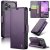 CaseMe iPhone 17 Pro Wallet RFID Blocking Magnetic Buckle Case Purple
