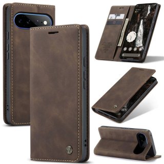 CaseMe Google Pixel 11 Pro XL Suede Leather Wallet Case Coffee
