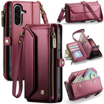 CaseMe Samsung Galaxy A17 Wallet RFID Blocking Crossbody Phone Case Red