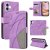 For iPhone 16 Plus Dual-Color Splicing Wallet Magnetic Stand Case Purple