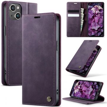 CaseMe iPhone 14 Plus Magnetic Wallet Case with RFID Blocking Purple