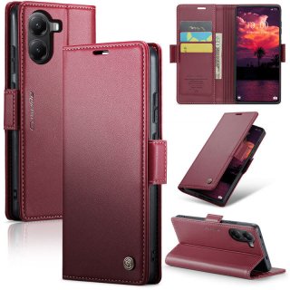 CaseMe Xiaomi Poco X7 Pro Wallet RFID Blocking Kickstand Magnetic Buckle Case Red